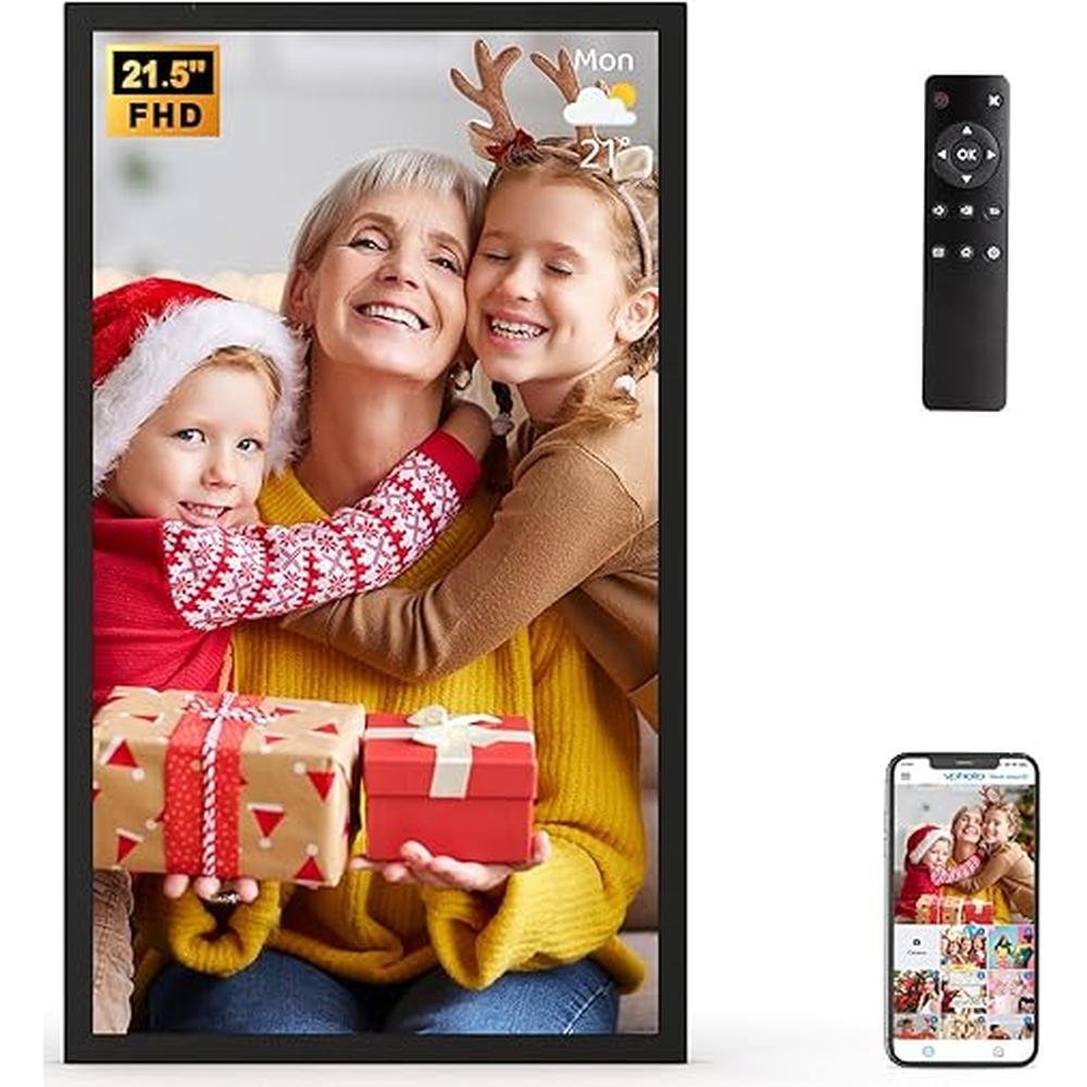 Frame Picture: Nethgrow Large Digital Picture Frame 21.5 – Front View