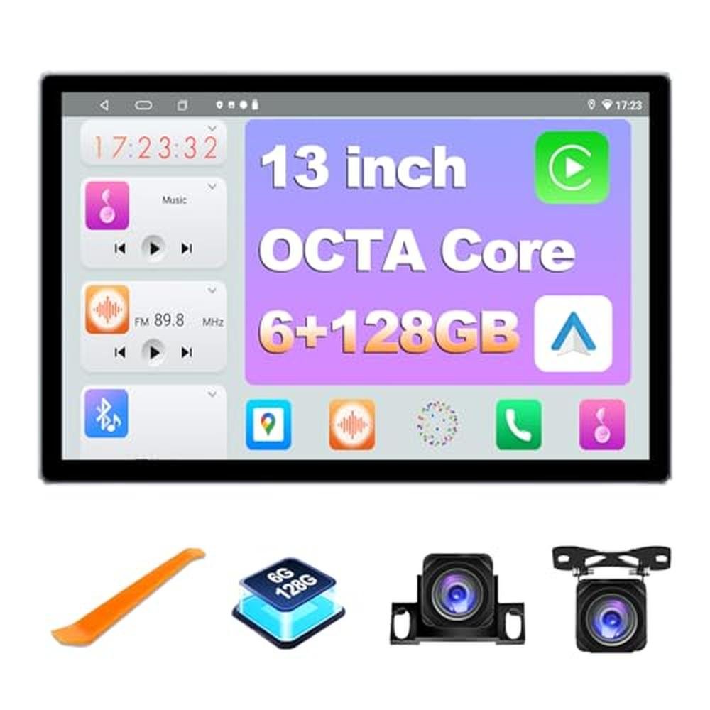 Android Car Stereo: JMANCE 6+128GB 13-inch Double Din Touch – Front View