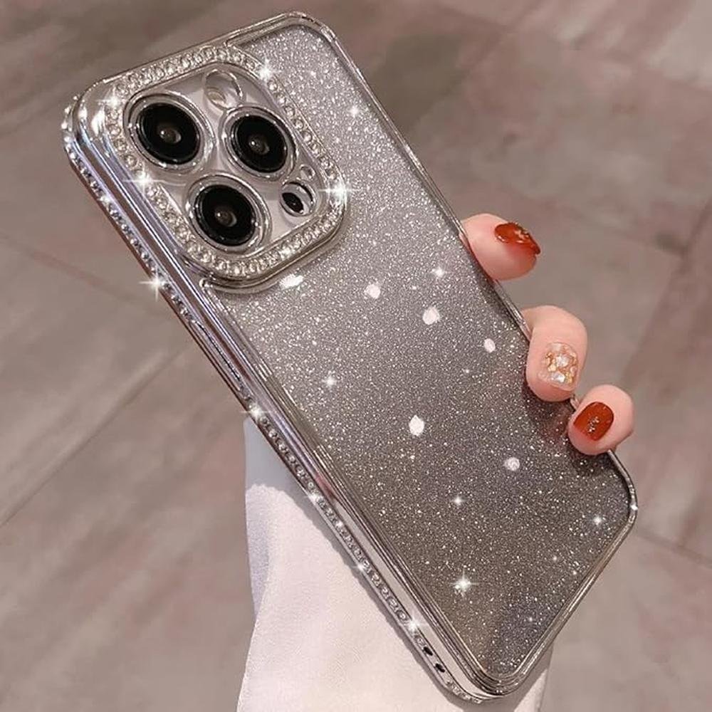 Compatible with iPhone Case: Glitter Diamond Electro Plated – Side View