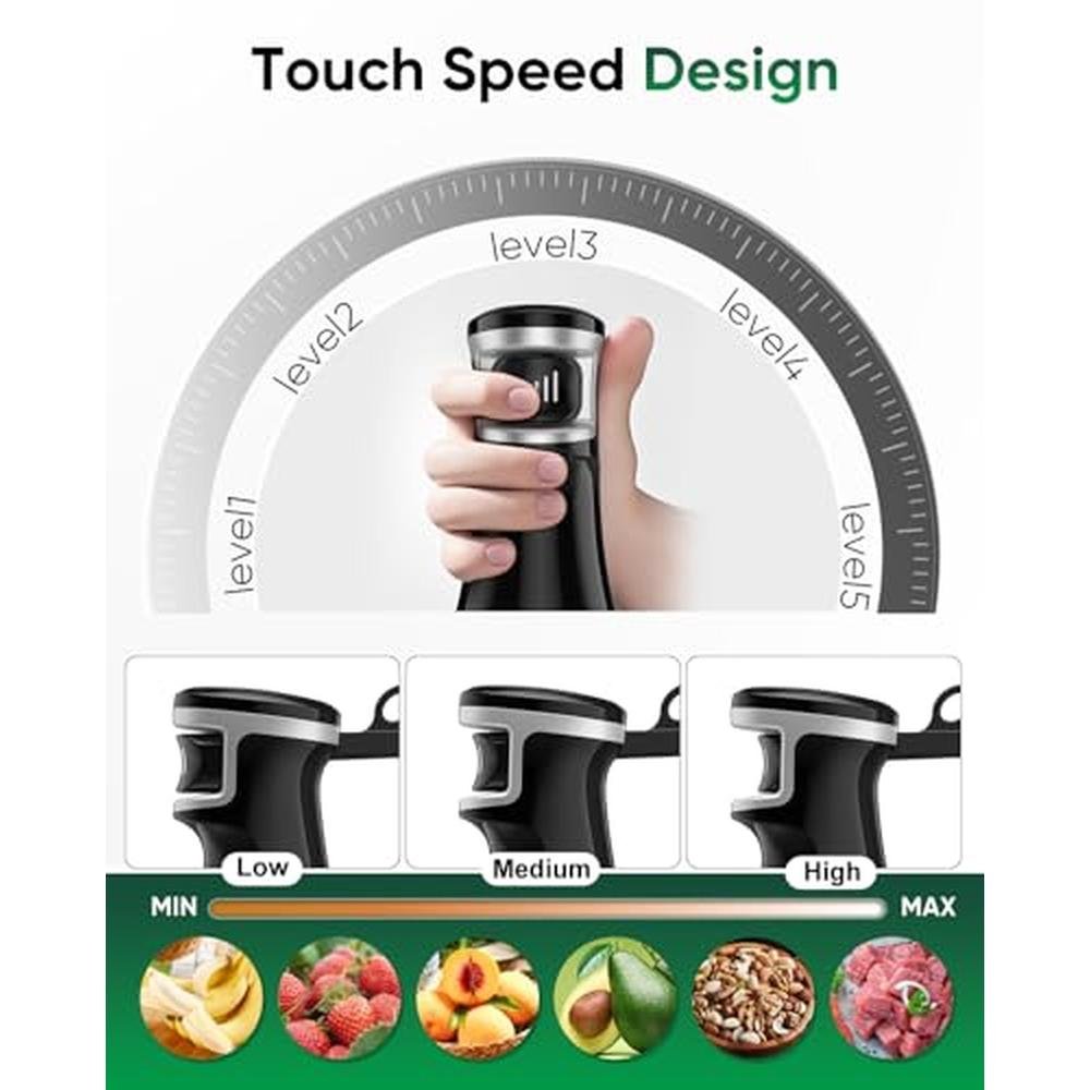 Immersion Blender: 5-in-1 800W Electric Hand Blender with – Close-up Detail