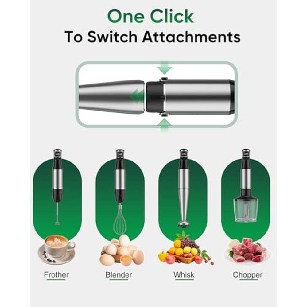 Immersion Blender: 5-in-1 800W Electric Hand Blender with – In Use