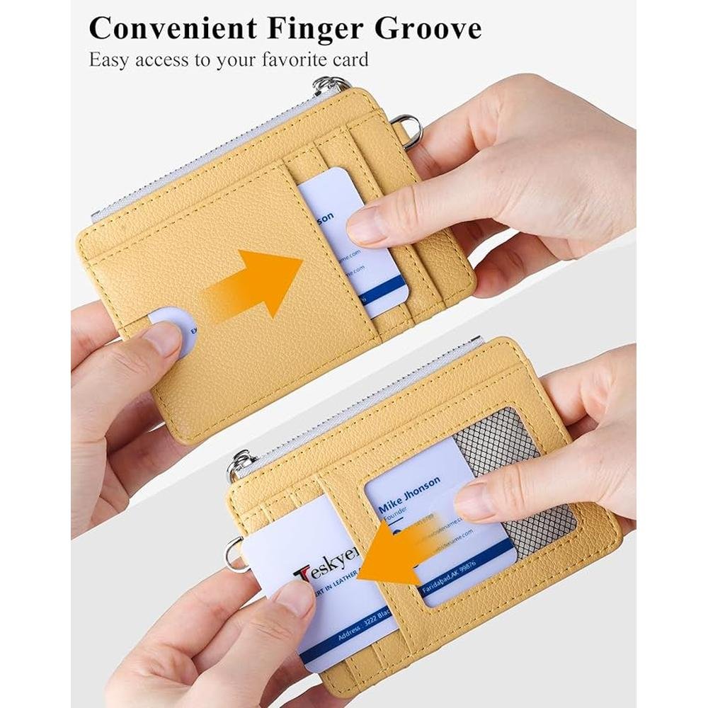 Teskyer Wallet: Slim Minimalist RFID Blocking Credit Card – In Use