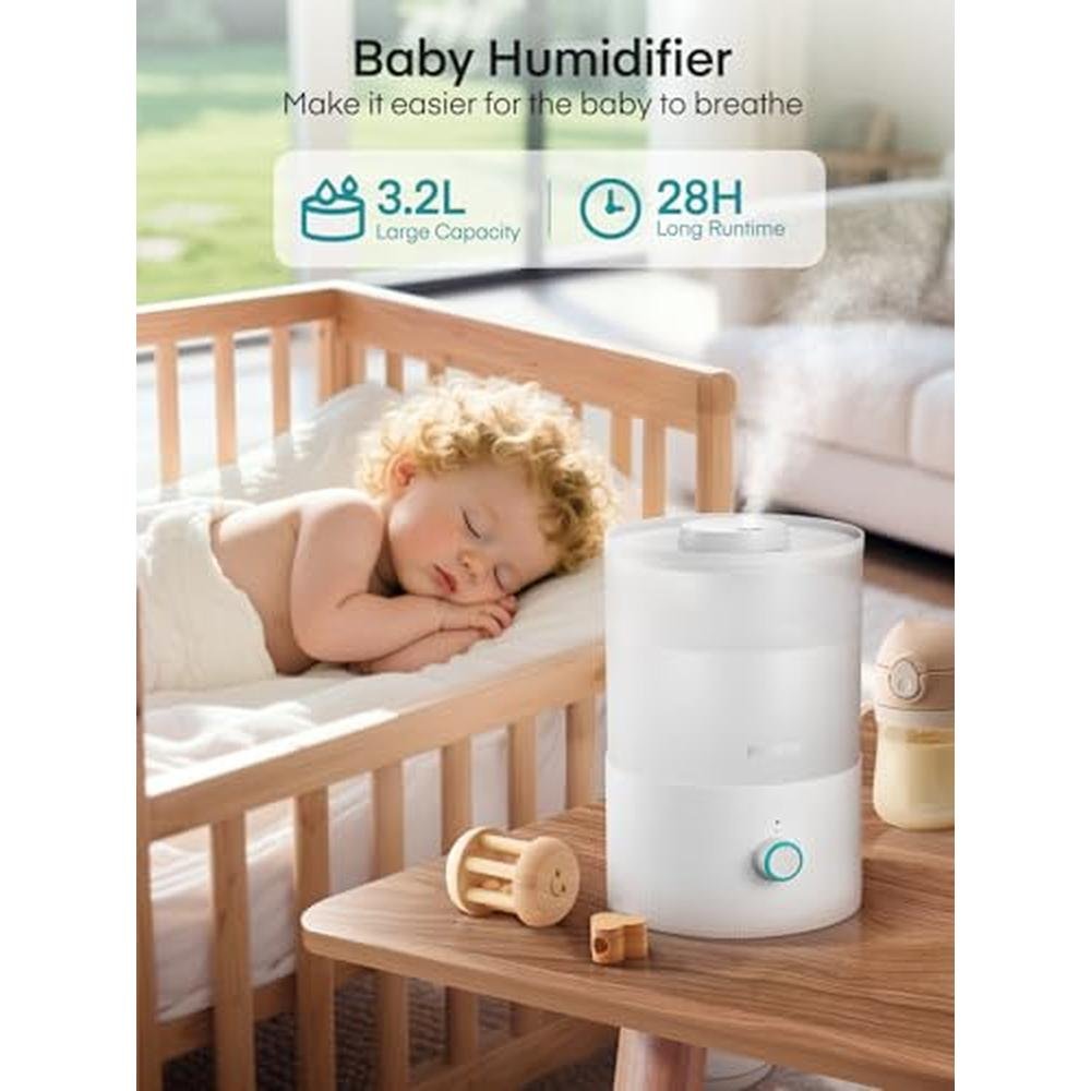 FOHERE Humidifiers: FOHERE 3.2L Top Fill Cool Mist – Side View