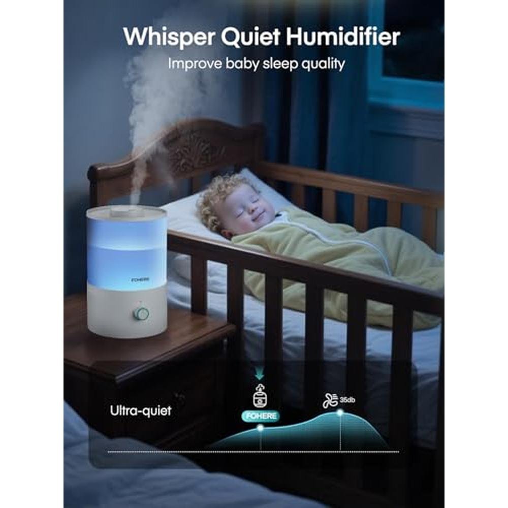 FOHERE Humidifiers: FOHERE 3.2L Top Fill Cool Mist – In Use