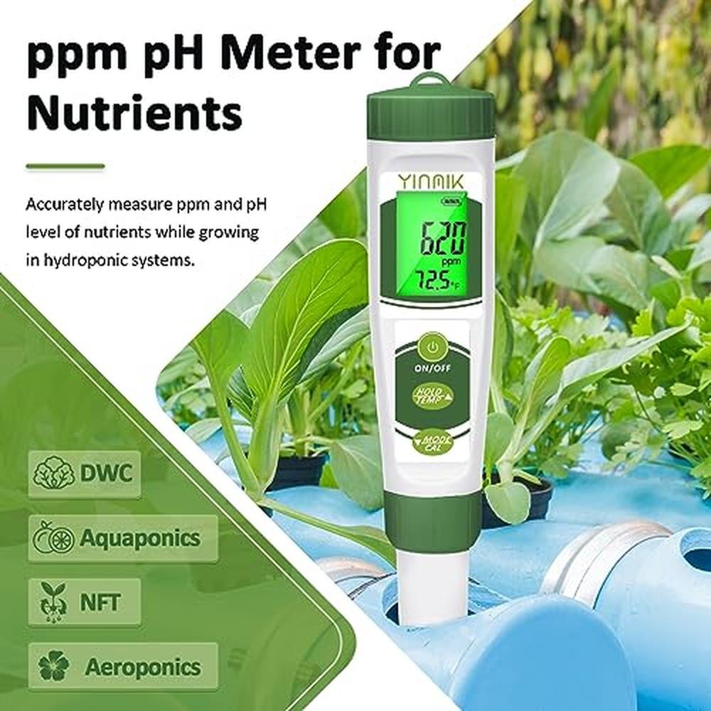 Hydroponic Garden Water Quality Monitoring – Close-up Detail