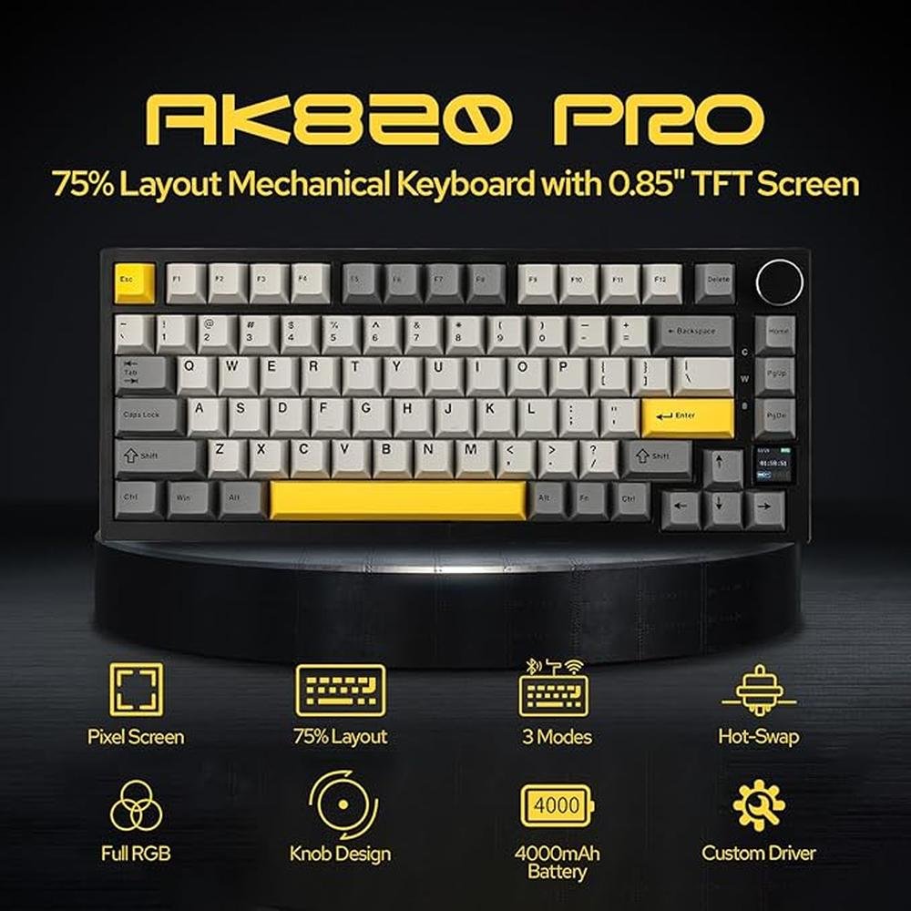 Keyboard Epomaker: Epomaker Ajazz AK820 Pro 75 Wireless – Side View