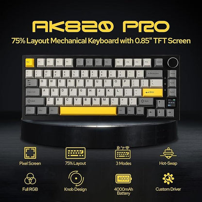 Keyboard Epomaker: Epomaker Ajazz AK820 Pro 75 Wireless – Side View