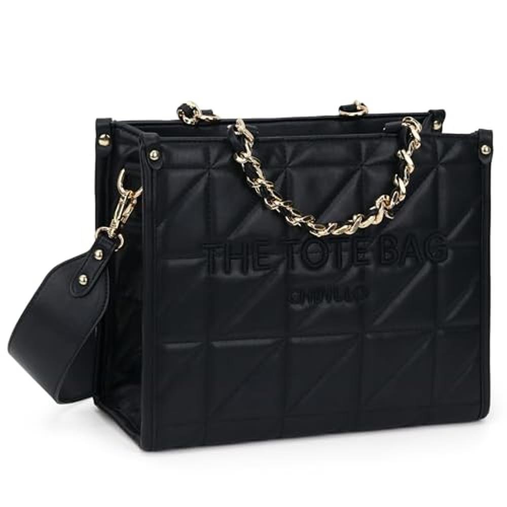 Chinllo Tote Bag: Chinllo Quilted Chains Stachel Purse and – Front View