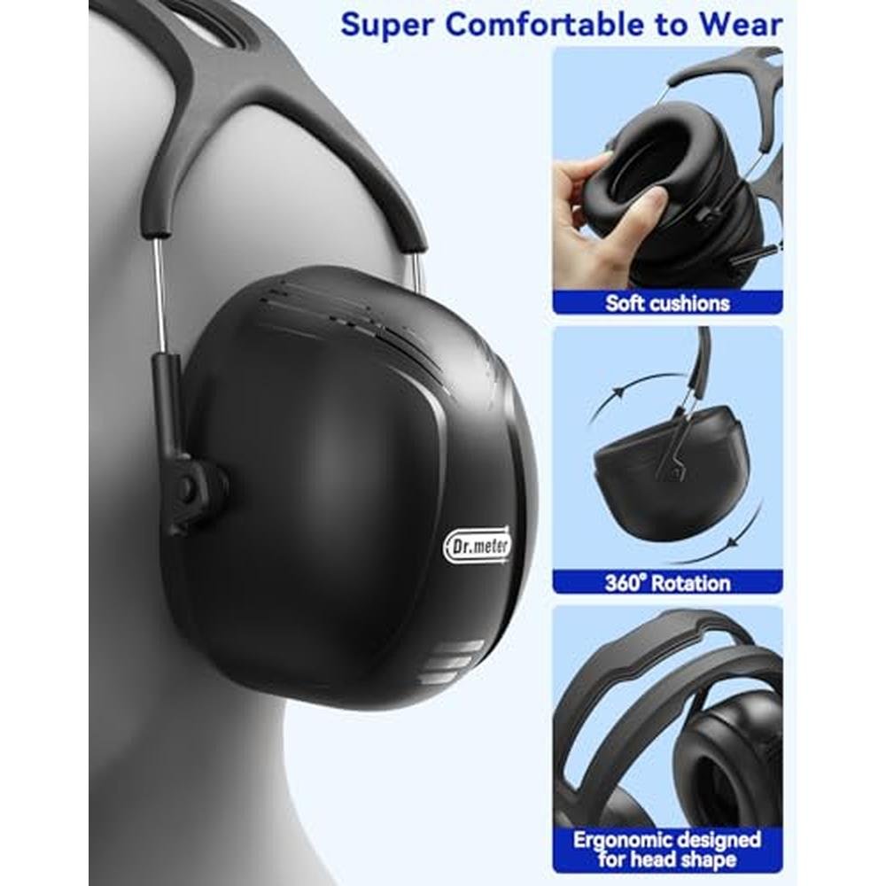 Noise Ear Protection: Dr.meter Noise Cancelling Headphones – Close-up Detail