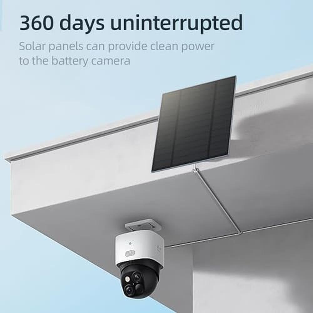 Solar Security: 5W Solar Panel with Micro USB and USB-C – Side View