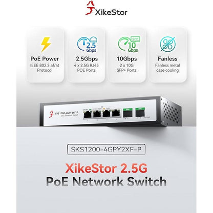 6-Port 2.5G Ethernet PoE+ Switch – Close-up Detail