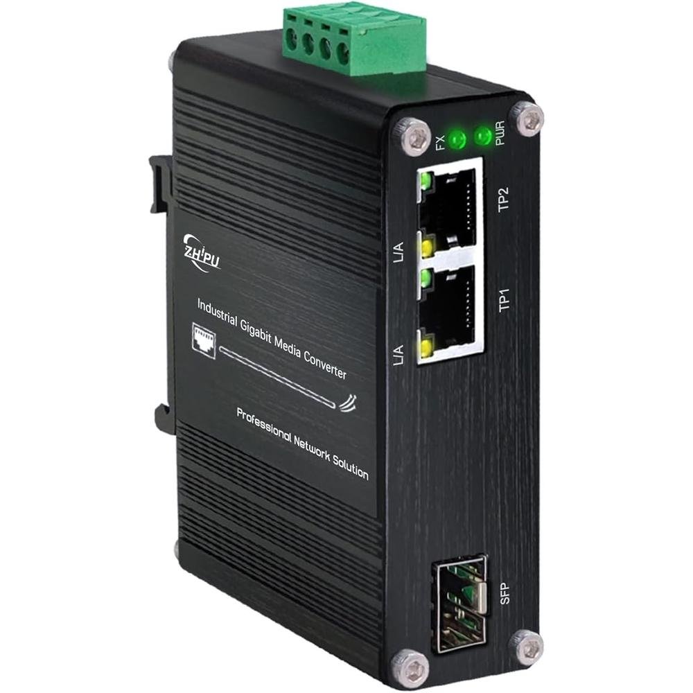 Mini Industrial 1.25G SFP Fiber to Ethernet Media Converter – Front View