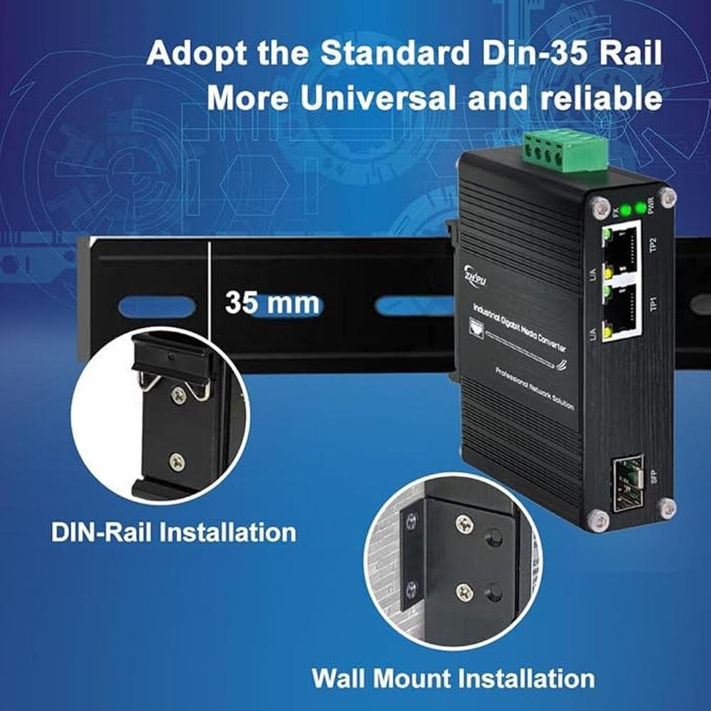 Mini Industrial 1.25G SFP Fiber to Ethernet Media Converter – Close-up Detail
