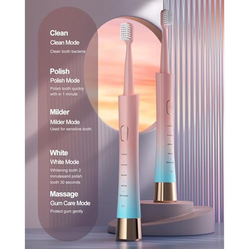 AJELU Pink & Blue Gradient Rechargeable Sonic Electric – Side View