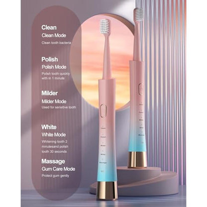 AJELU Pink & Blue Gradient Rechargeable Sonic Electric – Side View