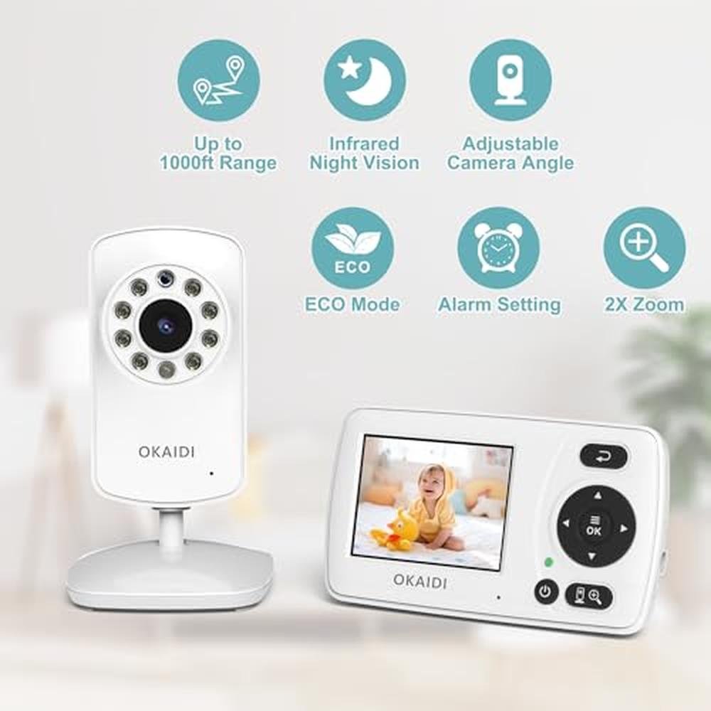 Baby Monitor: OKAIDI Video Baby Monitor with Camera and – Side View