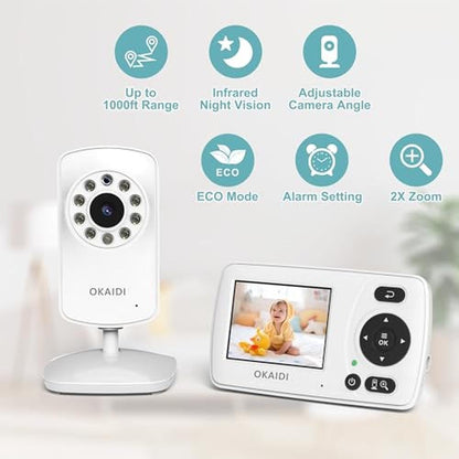 Baby Monitor: OKAIDI Video Baby Monitor with Camera and – Side View