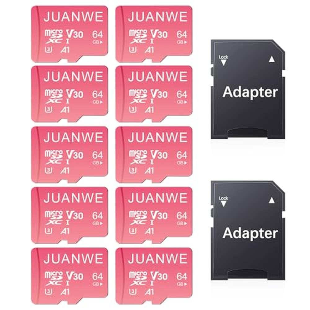 64GB Juanwe Micro SD Card: JUANWE 10 Pack UHS-I A1 U3 V30 – Front View