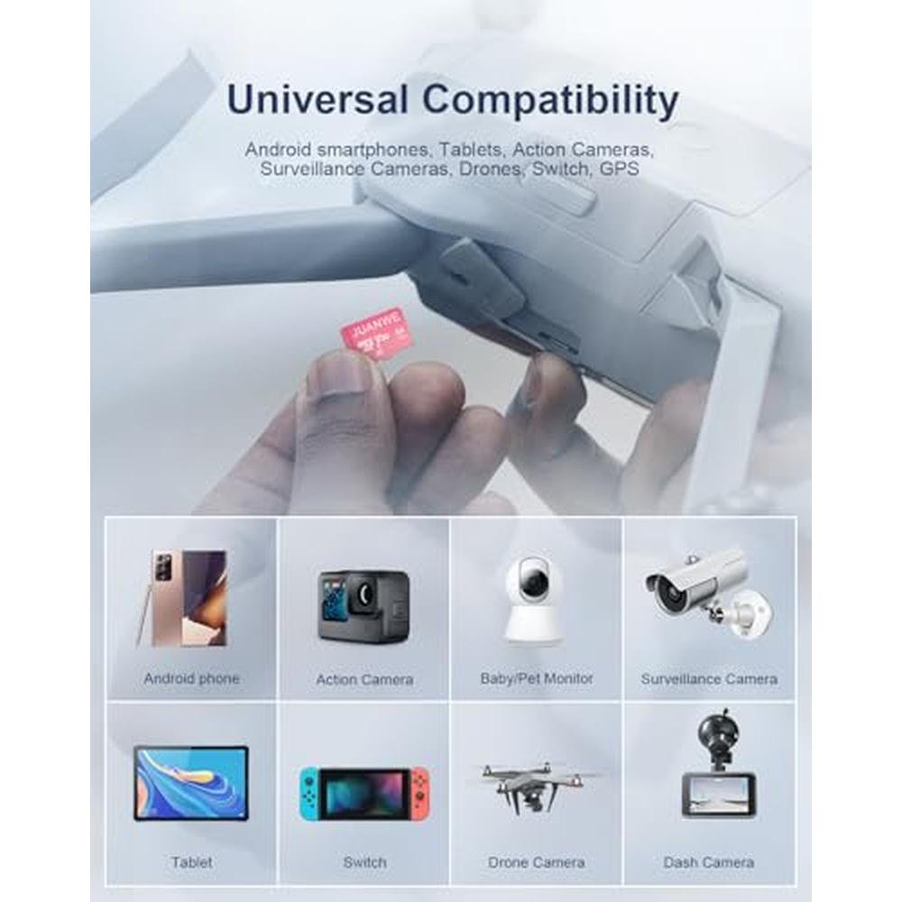64GB Juanwe Micro SD Card: JUANWE 10 Pack UHS-I A1 U3 V30 – Packaging
