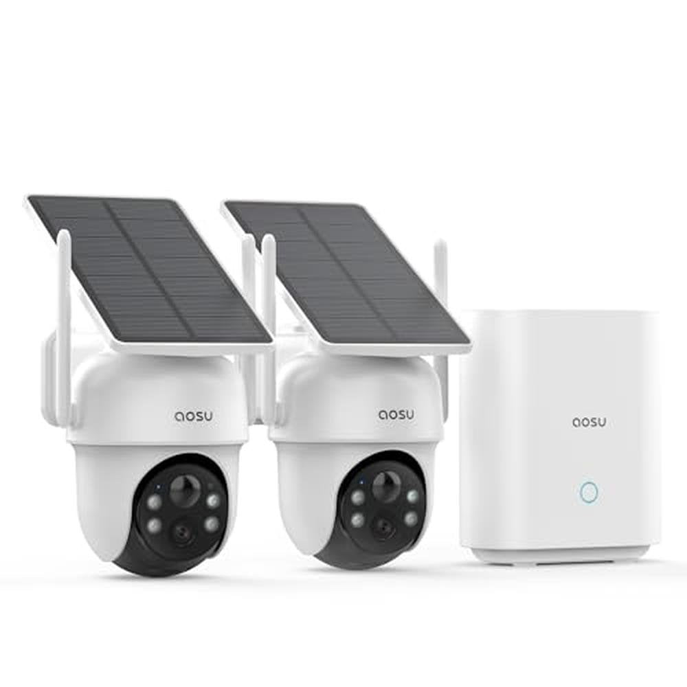 Security Cameras: AOSU 2-Cam Kit Wireless Outdoor Home – Front View
