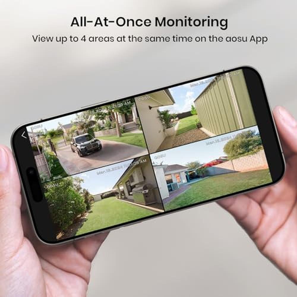 Security Cameras: AOSU 2-Cam Kit Wireless Outdoor Home – Close-up Detail