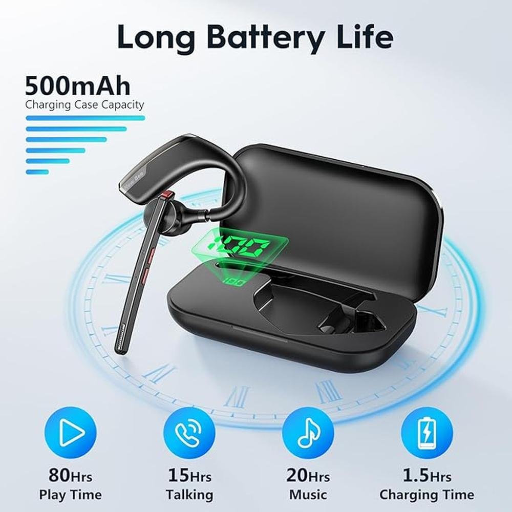 New bee Bluetooth Headset: Wireless Bluetooth Earpiece for – Close-up Detail
