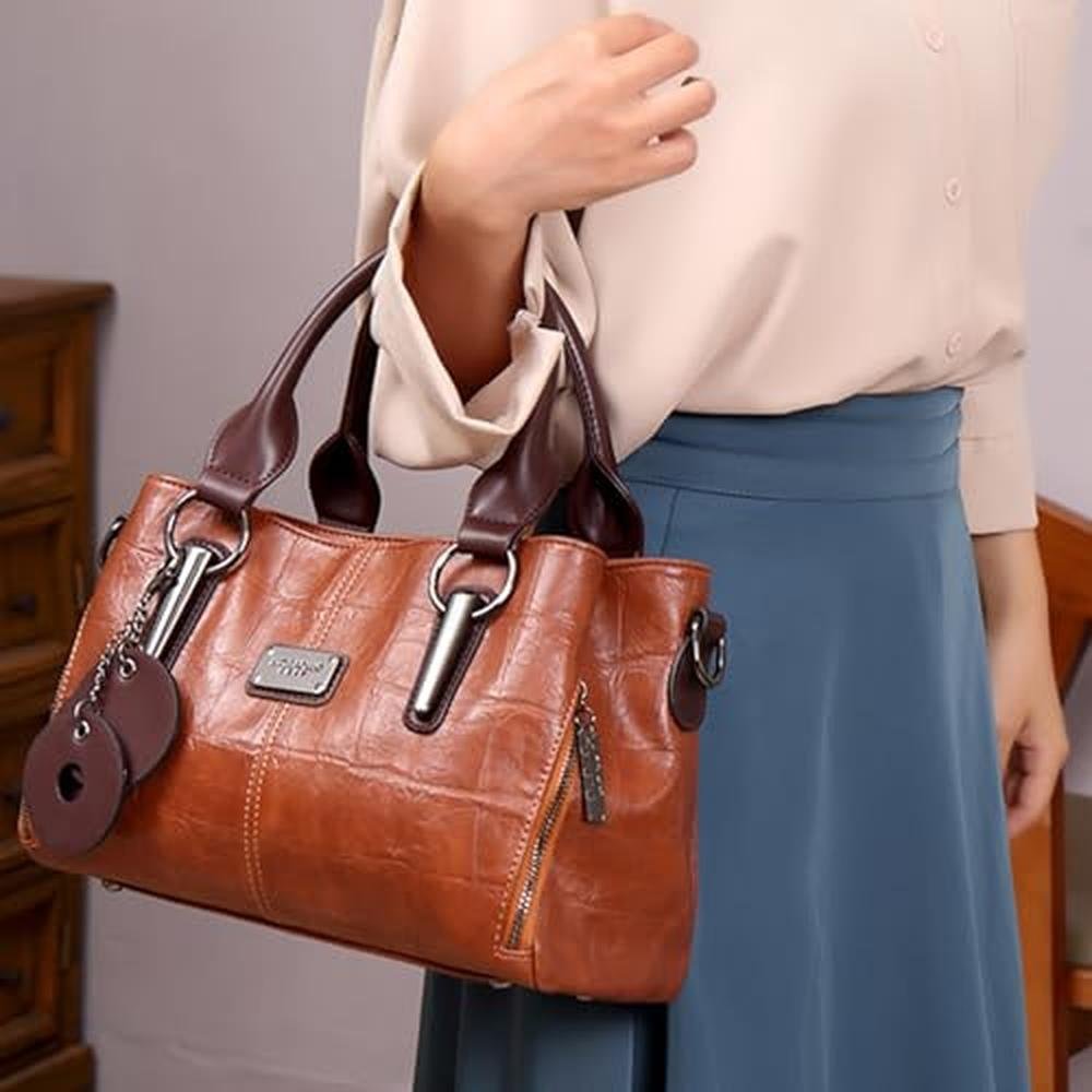 Women MCUVAEC: Vegan Leather Tote Bag for Women – Side View