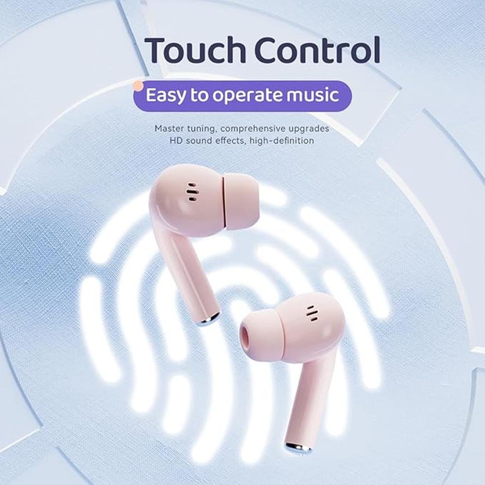 True Wireless Pink Cute Earbuds Bluetooth Kawaii Headphones – Close-up Detail