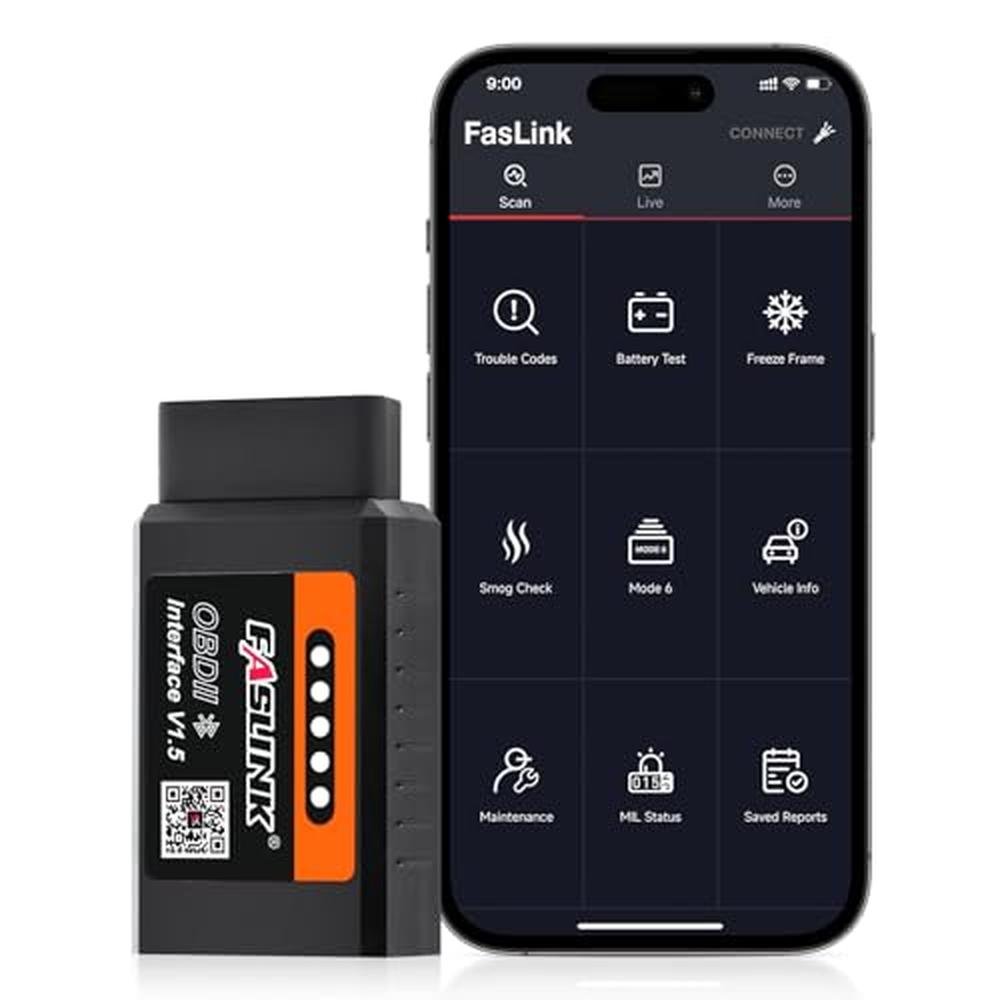 OBDII FASLINK: FASLINK X1 OBD2 Scanner Bluetooth for iPhone – Side View