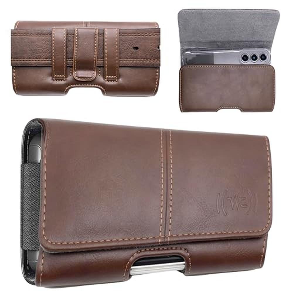Phone City: Wireless City Leather Phone Holster for Men – Front View