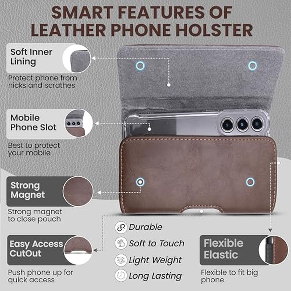 Phone City: Wireless City Leather Phone Holster for Men – Side View