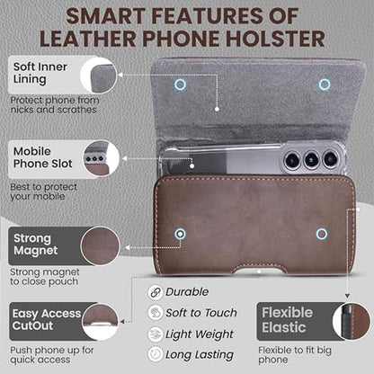 Phone City: Wireless City Leather Phone Holster for Men – Side View