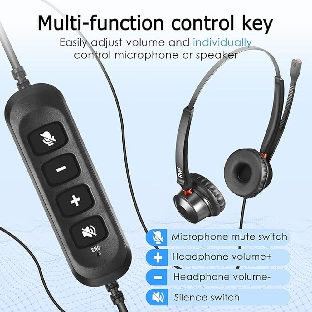 Stereo USB Headset with Environmental Noise Cancelation – Side View