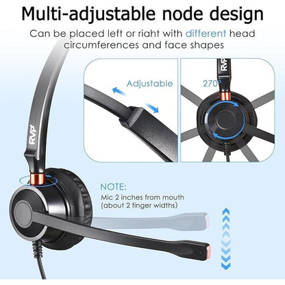Stereo USB Headset with Environmental Noise Cancelation – Close-up Detail