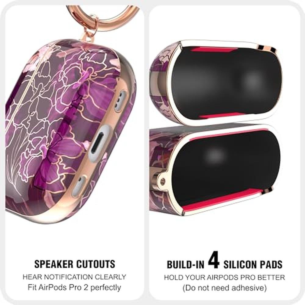 Wenew Case: AirPods Pro 2 Flower Slim Hard Case Cover – Close-up Detail