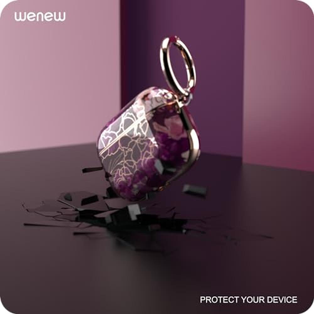Wenew Case: AirPods Pro 2 Flower Slim Hard Case Cover – In Use