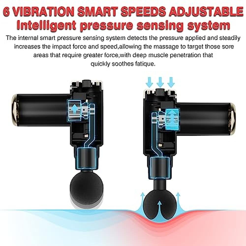 Massage Gun: Cotsoco Deep Tissue for Pain Relief with 4 – Side View