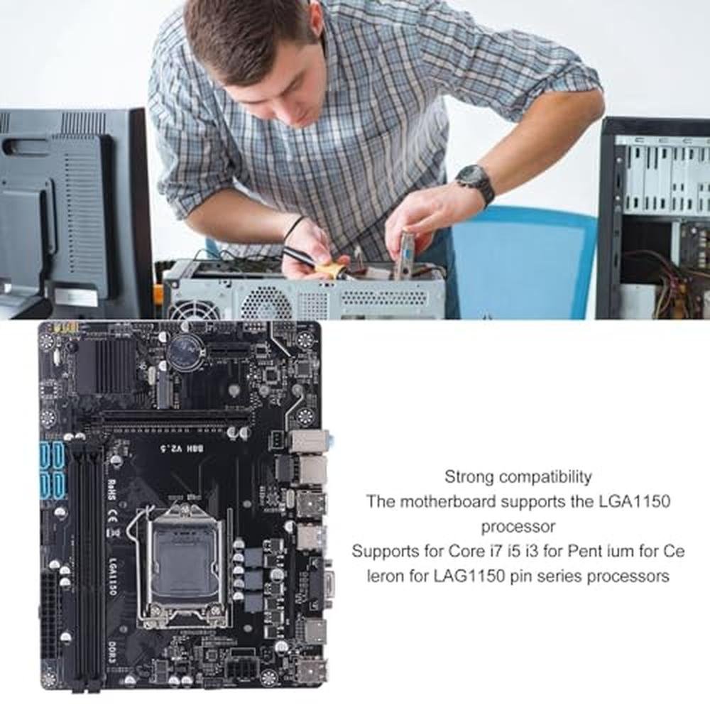 Motherboard SATA: GOWENIC B8H B85 1150 Pin Channel DDR3 – Side View