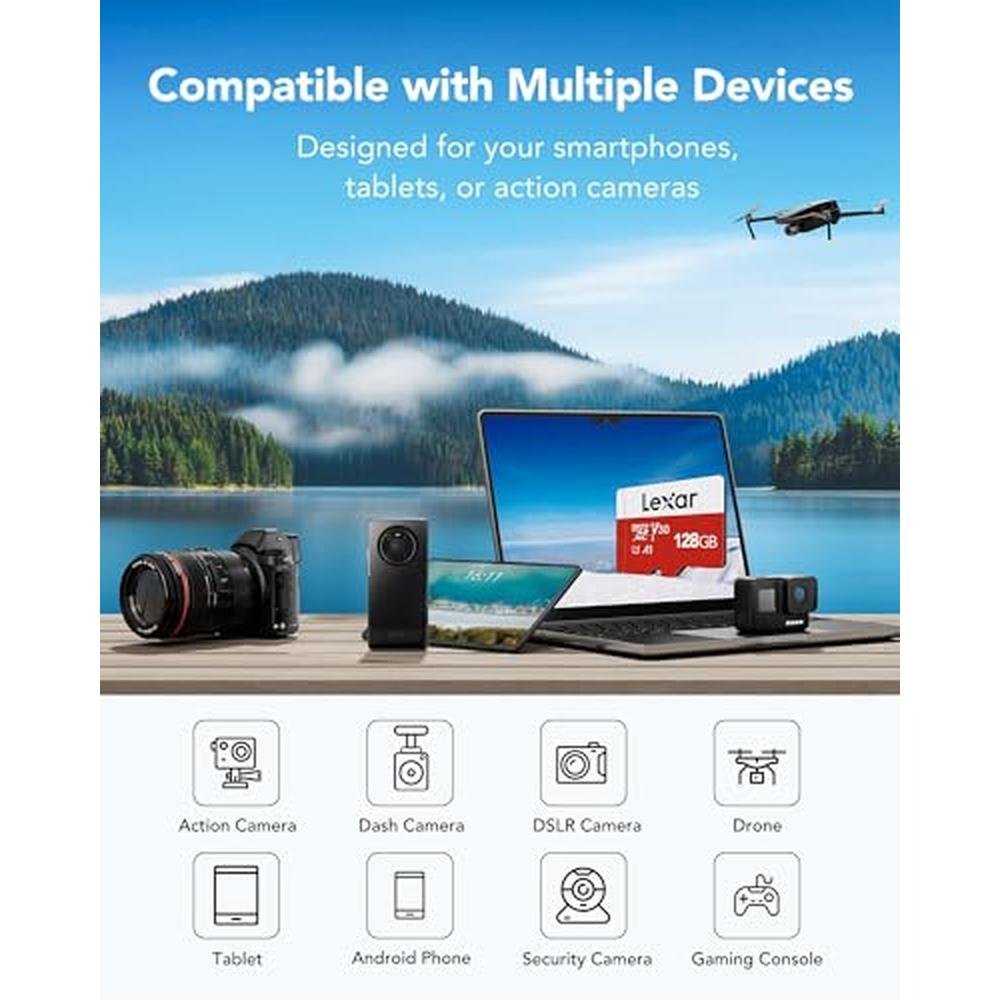 Lexar Series: Lexar E-Series 128GB Micro SD Card 5 Pack – In Use