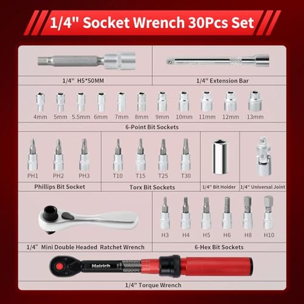 Torque Wrench: Hairich 1/4-Inch Drive Torque Wrench Set – Close-up Detail