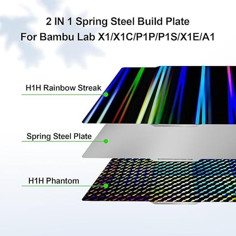 H1H Plate: IdeaFormer Textured H1H Build Plate for Bambu – Side View