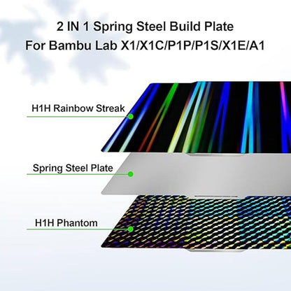 H1H Plate: IdeaFormer Textured H1H Build Plate for Bambu – Side View
