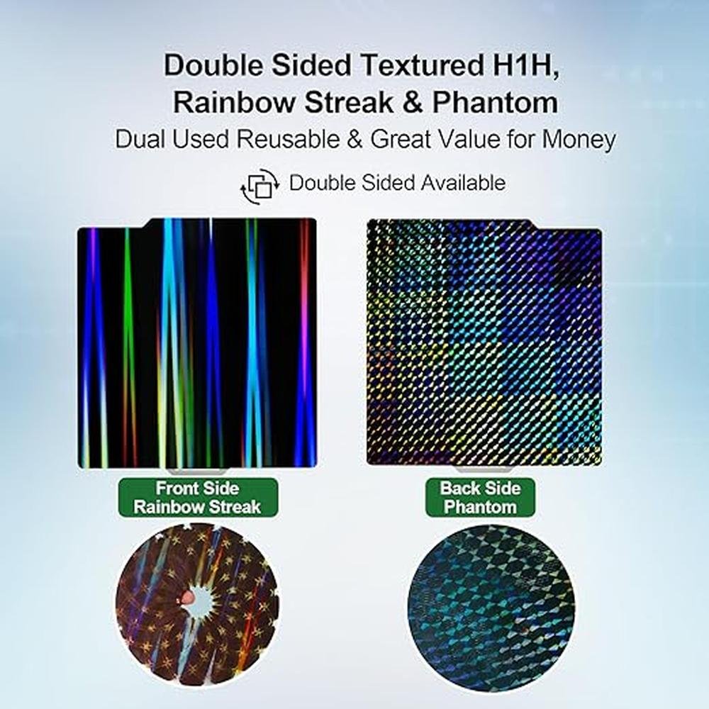 H1H Plate: IdeaFormer Textured H1H Build Plate for Bambu – Close-up Detail