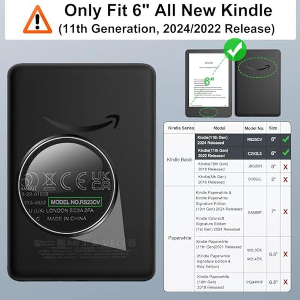 Kindle 11th Generation Case: MoKo Lightweight Shell Cover – Side View