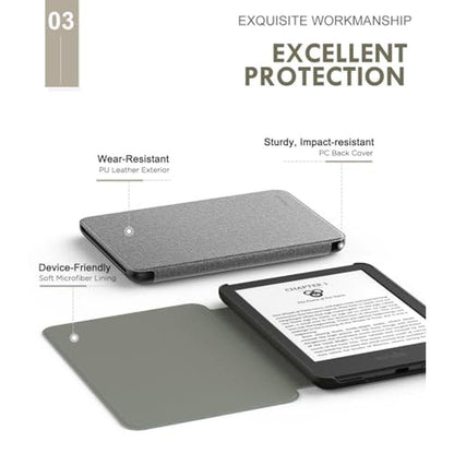 Kindle 11th Generation Case: MoKo Lightweight Shell Cover – In Use
