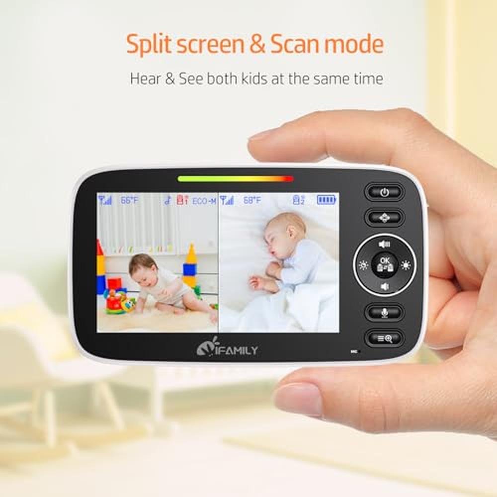 Baby Monitor: iFamily Split Screen Baby Monitor with 2 – Side View