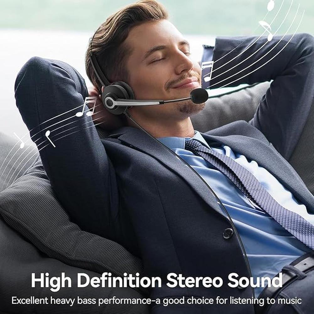 USB-A/USB C/3.5mm Jack 3-in-1 PC Headset – Close-up Detail