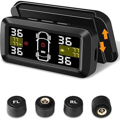 Tire Pressure: Upgrade Detached Bracket Wireless Solar TPMS – Front View