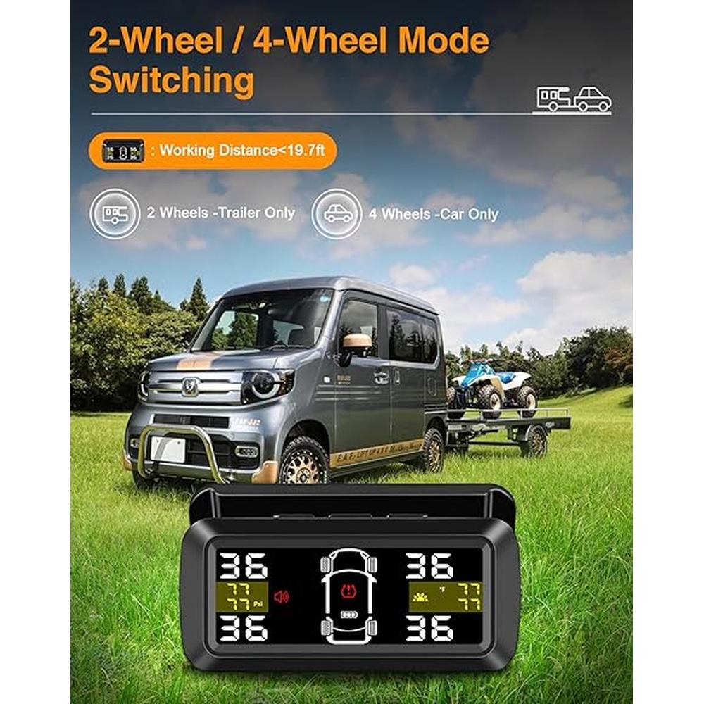 Tire Pressure: Upgrade Detached Bracket Wireless Solar TPMS – In Use