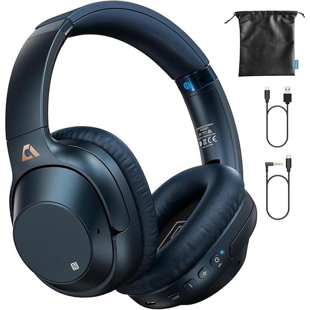 Bluetooth 5.2 Hybrid Active Noise Cancelling Headphones for – Front View